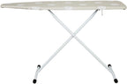 Full-Size Adjustable Height Ironing Board with Steel Frame, Extra-Thick Cotton Cover & Non-Slip Feet, Beige