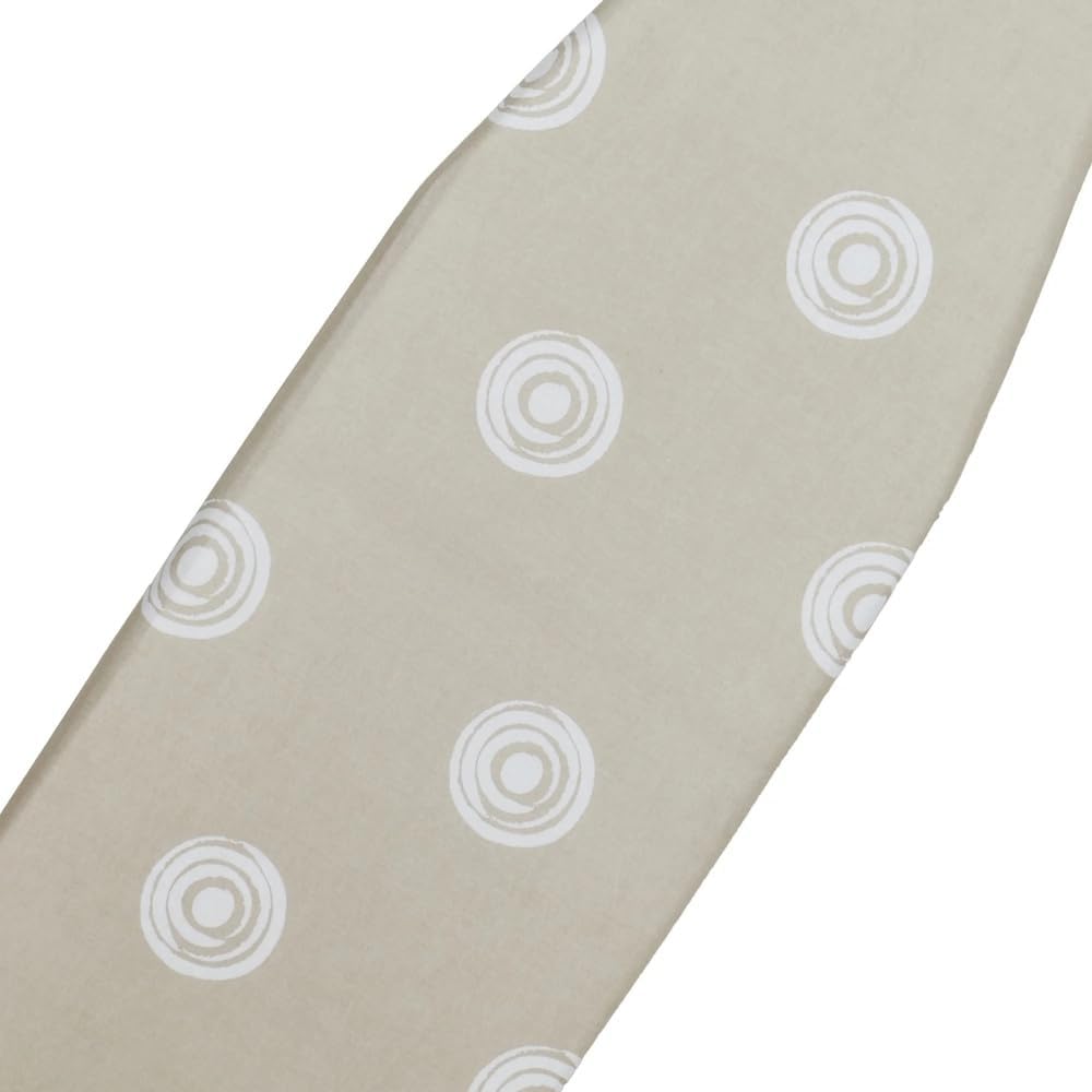 Full-Size Adjustable Height Ironing Board with Steel Frame, Extra-Thick Cotton Cover & Non-Slip Feet, Beige