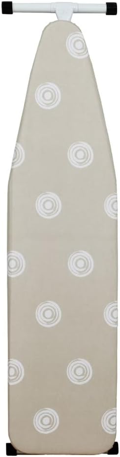 Full-Size Adjustable Height Ironing Board with Steel Frame, Extra-Thick Cotton Cover & Non-Slip Feet, Beige