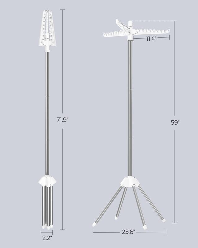 SONGMICS Clothes Drying Rack, 61.6-Inch Drying Rack, 3 Rotatable Arms