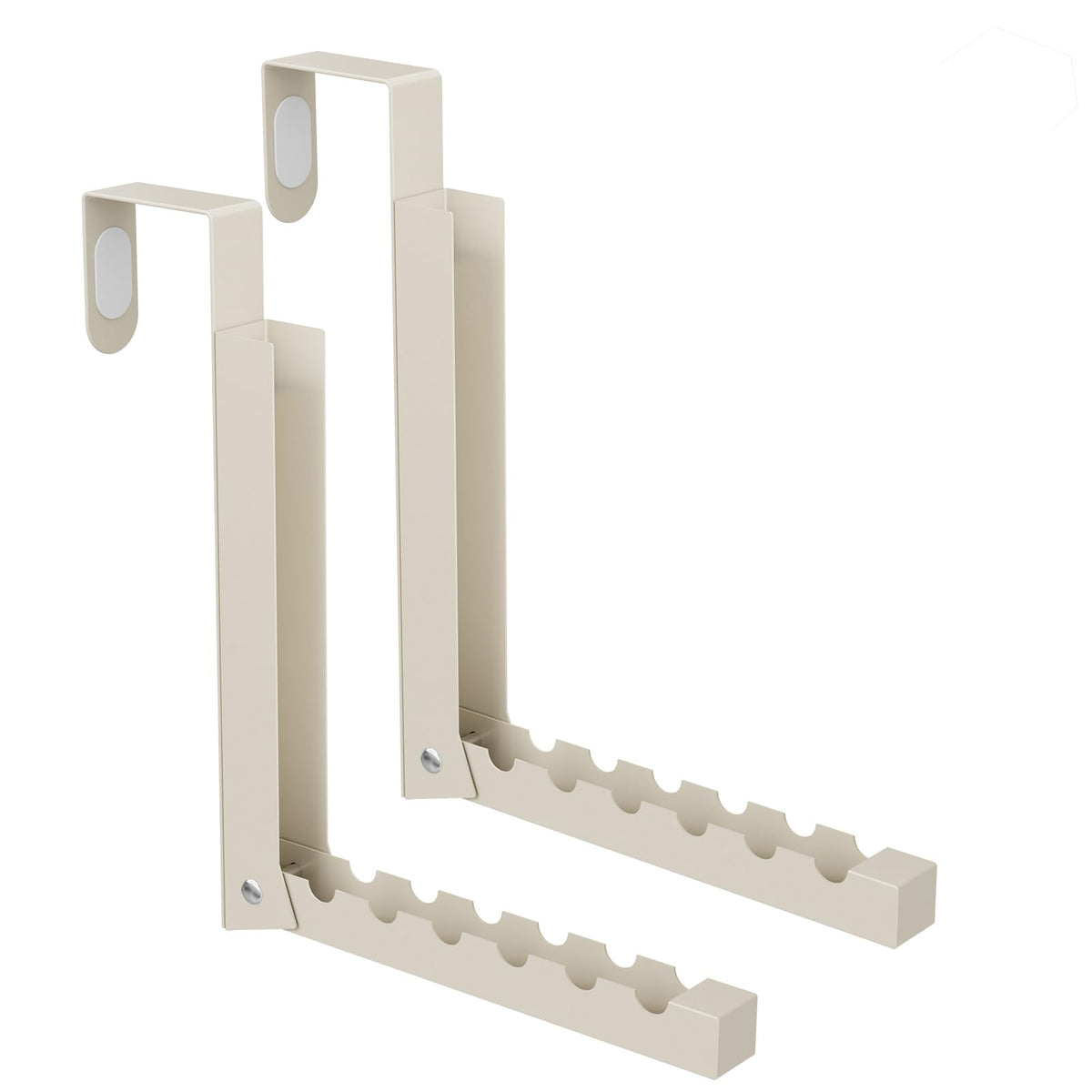 BAKON Over The Door Hanger Folding Clothes Drying Rack, Folding Hanging Coat Rack for Indoor Laundry Room Compact Small Space Foldable Portable Clothing Hanger Hook Collapsible- 2 Pack