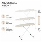 Folding T-Leg Ironing Board, 53 x 14 Inch, Adjustable Height, for Home Use