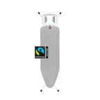 Brabantia Comfort Ironing Board with Solid Steam Iron Rest | Medium (Size B) | Fairtrade Denim Black Cover | Adjustable Height (27-38"), Easy Fold, Anti-Collapse Lock, Non-Slip Feet