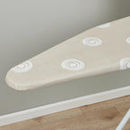 Full-Size Adjustable Height Ironing Board with Steel Frame, Extra-Thick Cotton Cover & Non-Slip Feet, Beige