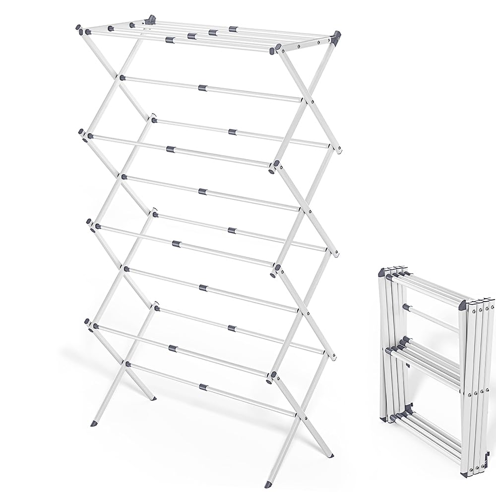 Foldable Clothes Drying Rack 41"x29"x14" - White
