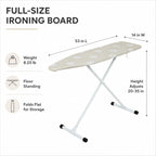 Folding T-Leg Ironing Board, 53 x 14 Inch, Adjustable Height, for Home Use