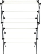 Honey-Can-Do Deluxe Metal Collapsible Clothes Drying Rack, 50 lbs, 29" x 14.2" x 42.1", White & Grey