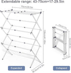 Foldable Clothes Drying Rack 41"x29"x14" - White