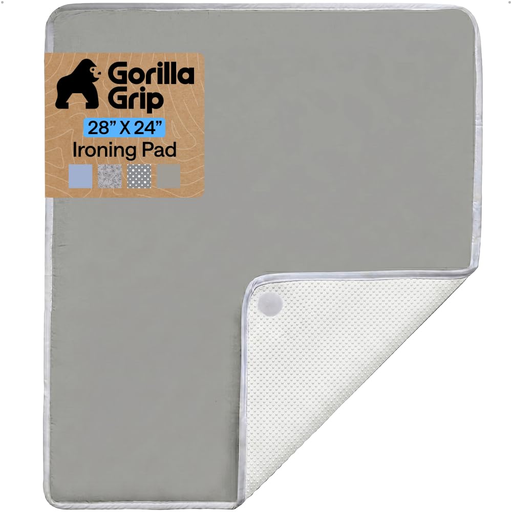 GORILLA GRIP Padded Ironing Board Cover, 15x54 Silver