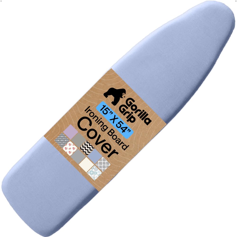 GORILLA GRIP Padded Ironing Board Cover, 15x54 Silver