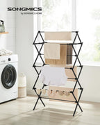 SONGMICS Foldable Clothes Drying Rack, 29.5 x 14.6 x 53.1 Inches
