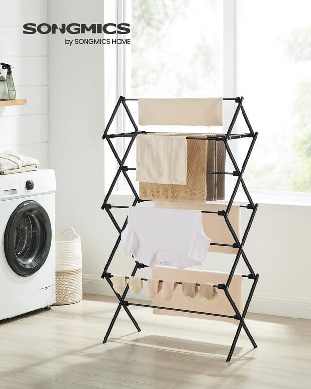 SONGMICS Foldable Clothes Drying Rack, 29.5 x 14.6 x 53.1 Inches