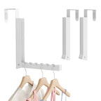 2 Pack Over The Door Hanger, Folding Over The Door Drying Rack, Over The Door Hooks, Door Hanger for Clothing, Over The Door Clothes Hanger,Portable Compact Clothes Drying Rack,White