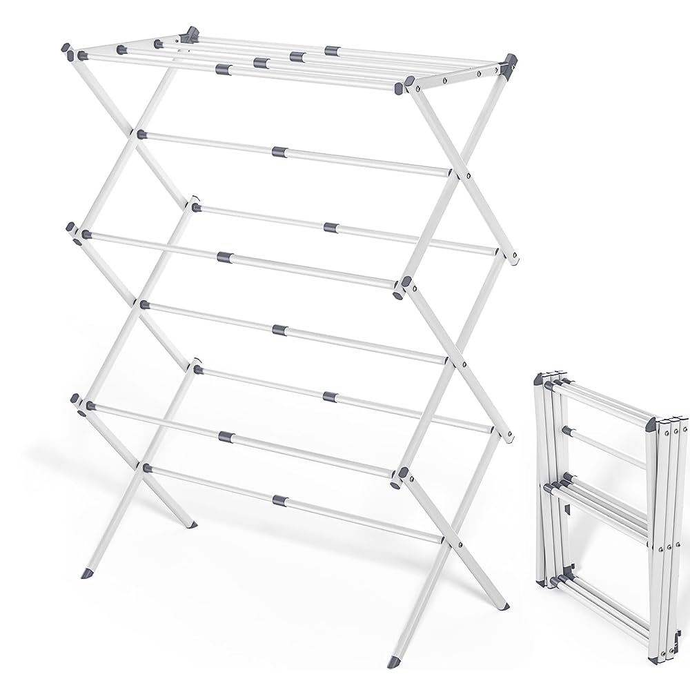 Foldable Clothes Drying Rack 41"x29"x14" - White