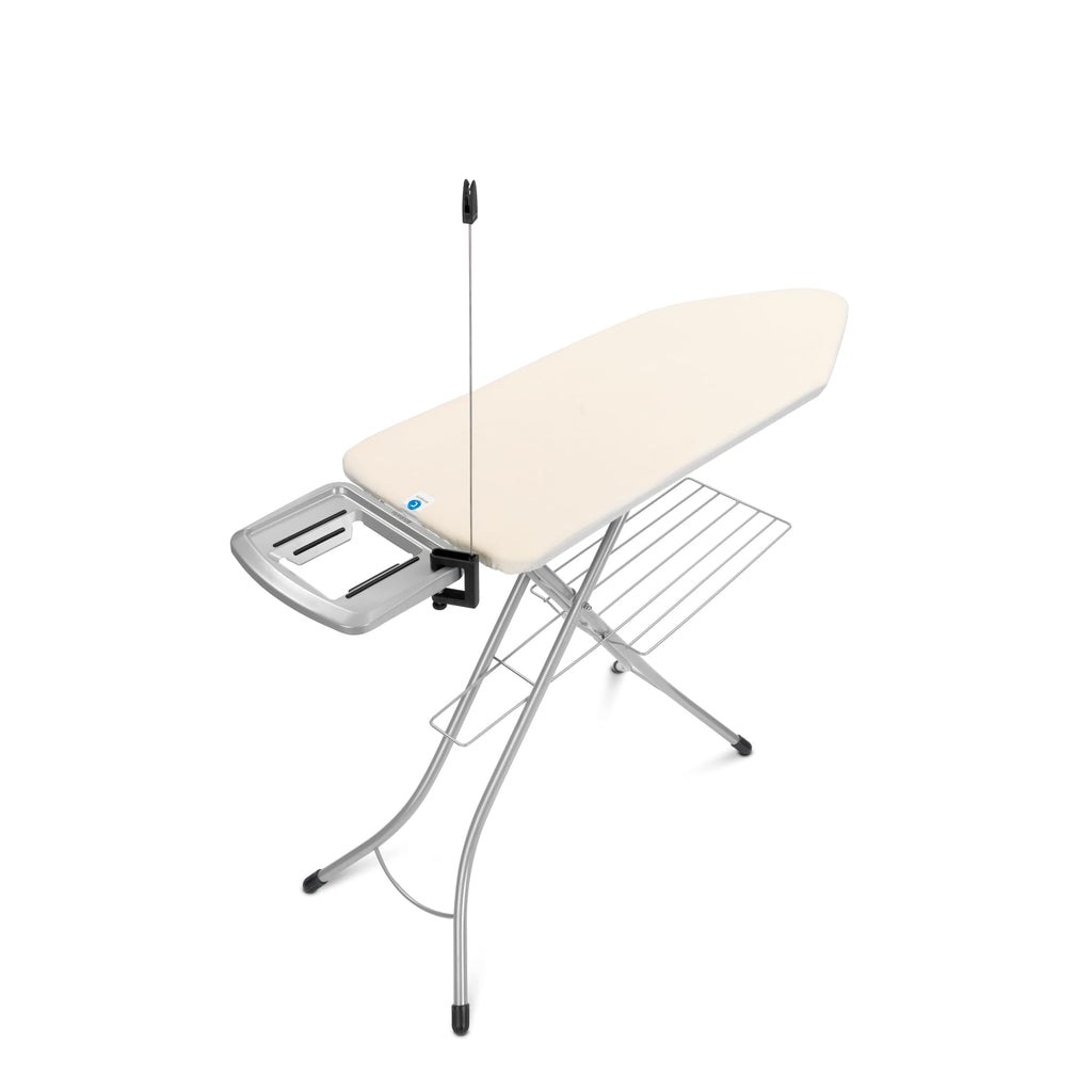 Brabantia XL Comfort Ironing Board with Solid Steam Iron Rest | Large (Size C) | Fairtrade Denim Black Cover | Adjustable Height (27-38"), Easy Fold, Anti-Collapse Lock, Non-Slip Feet