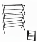 3-Tier Metal Folding Clothes Drying Rack, Laundry Drying Rack Clothing | Collapsible Dryer Racks for Laundry | Indoor & Outdoor,Black
