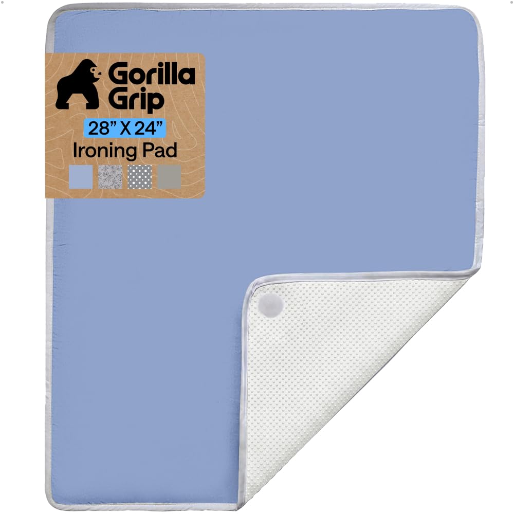 GORILLA GRIP Padded Ironing Board Cover, 15x54 Silver