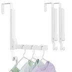 BAKON Over The Door Hanger Folding Clothes Drying Rack, Folding Hanging Coat Rack for Indoor Laundry Room Compact Small Space Foldable Portable Clothing Hanger Hook Collapsible- 2 Pack