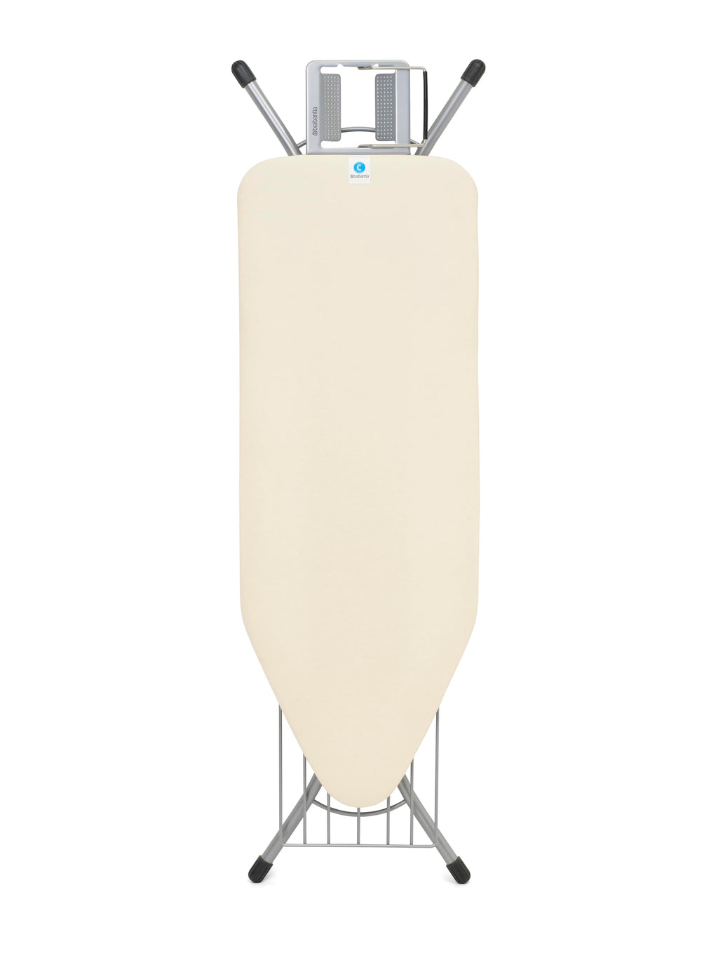 Brabantia XL Comfort Ironing Board with Solid Steam Iron Rest | Large (Size C) | Fairtrade Denim Black Cover | Adjustable Height (27-38"), Easy Fold, Anti-Collapse Lock, Non-Slip Feet