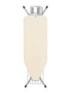 Brabantia XL Comfort Ironing Board with Solid Steam Iron Rest | Large (Size C) | Fairtrade Denim Black Cover | Adjustable Height (27-38"), Easy Fold, Anti-Collapse Lock, Non-Slip Feet