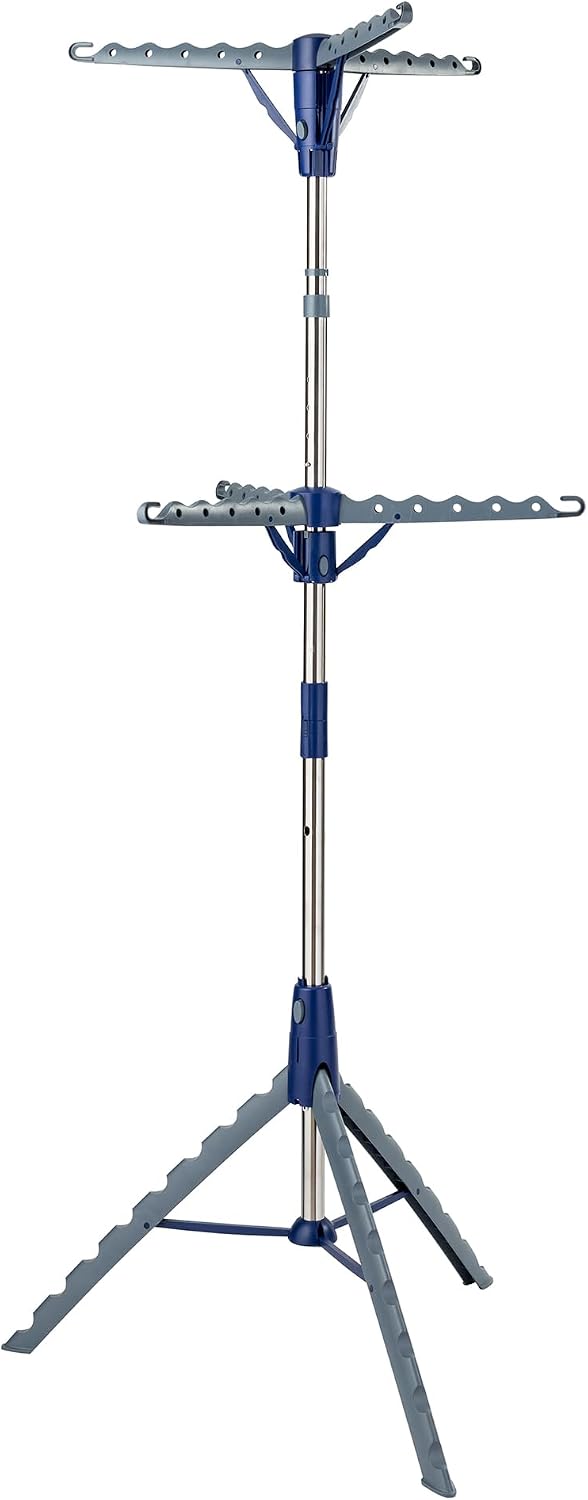 Honey-Can-Do 2-Tier Tripod Clothes Drying Rack, 73", Chrome Steel