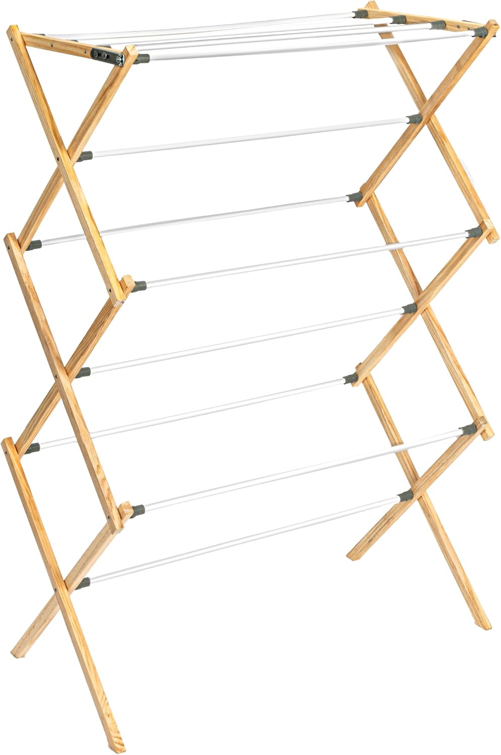 Household Essentials 5001 Collapsible Folding Wooden Clothes Drying Rack For Laundry | Pre Assembled