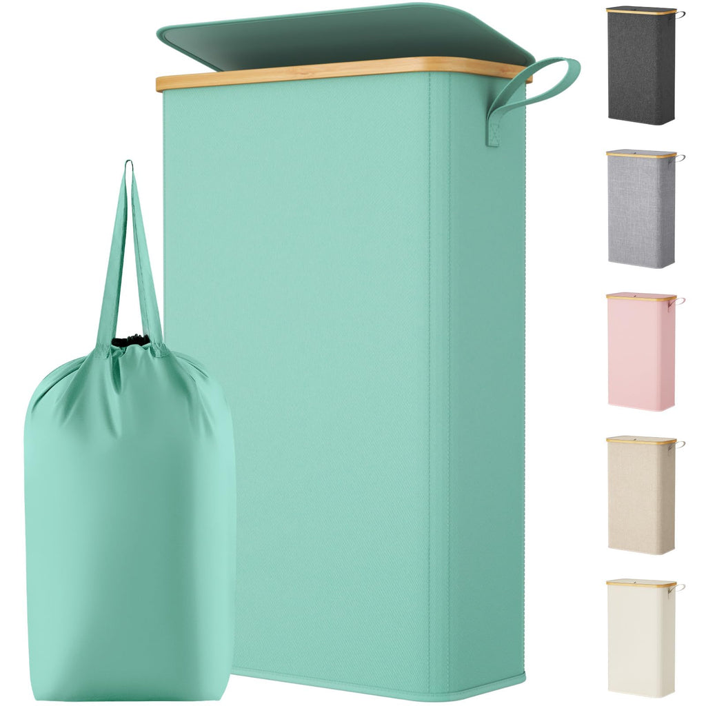 Lifewit 65L Slim Laundry Hamper with Lid and Removable Bag, Beige