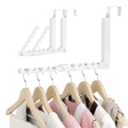 BAKON Over The Door Hanger Folding Clothes Drying Rack, Folding Hanging Coat Rack for Indoor Laundry Room Compact Small Space Foldable Portable Clothing Hanger Hook Collapsible- 2 Pack
