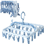 Foshine Foldable Clothes Drying Rack with 32 Drying Clips Wind-Proof Hook