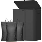 Lifewit 185L 3 Section Laundry Hamper with Lid, Laundry Basket, Beige