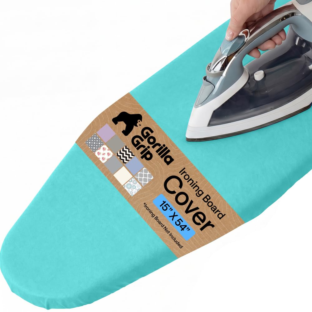 GORILLA GRIP Padded Ironing Board Cover, 15x54 Silver