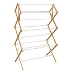 Household Essentials Bamboo Folding Clothes Drying Rack | Large Capacity, 14 Coated Metal Dowels, 28 Feet of Drying Space | Eco-Friendly, Collapsible Indoor Rack for Apartments, Homes & Dorms