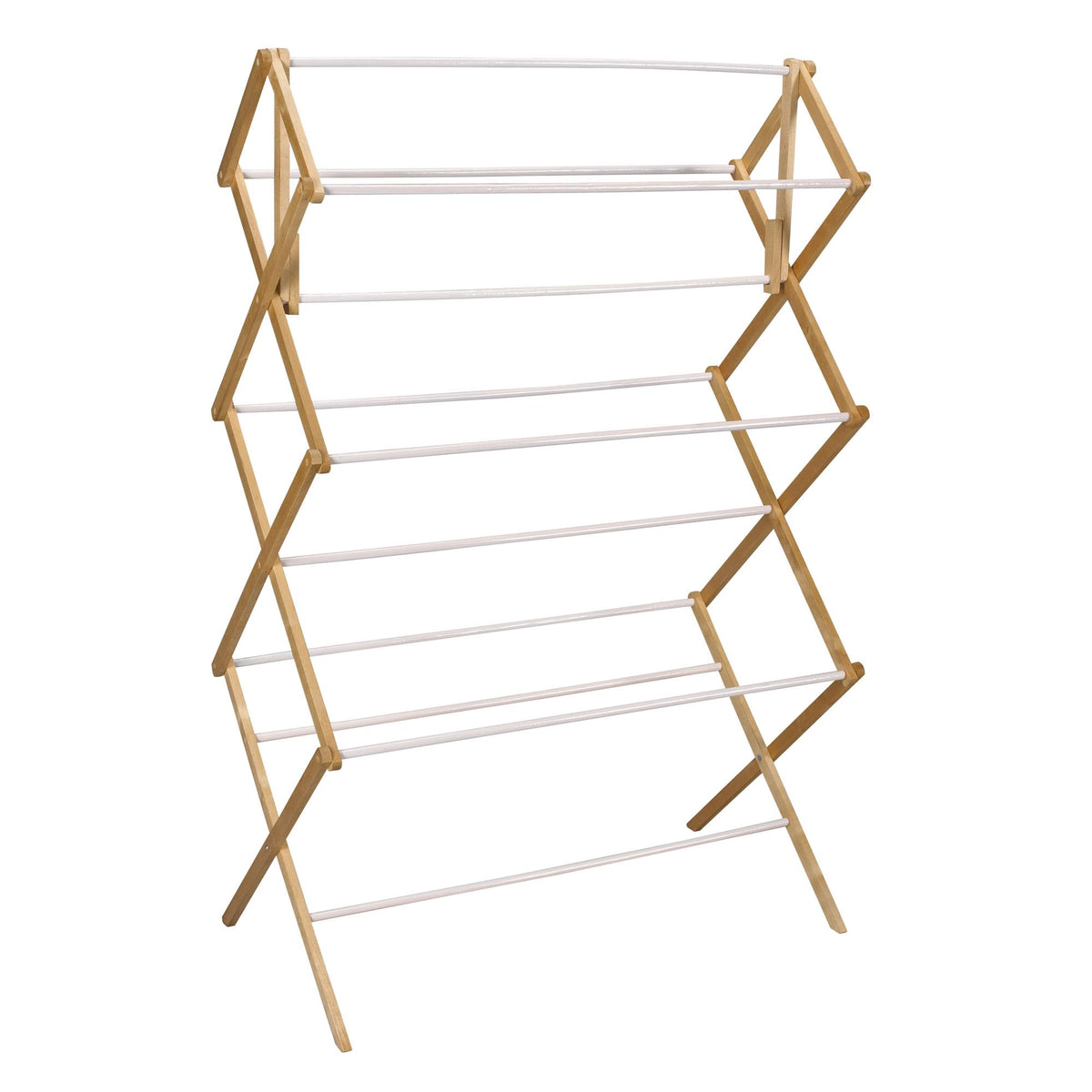 Household Essentials Bamboo Folding Clothes Drying Rack | Large Capacity, 14 Coated Metal Dowels, 28 Feet of Drying Space | Eco-Friendly, Collapsible Indoor Rack for Apartments, Homes & Dorms