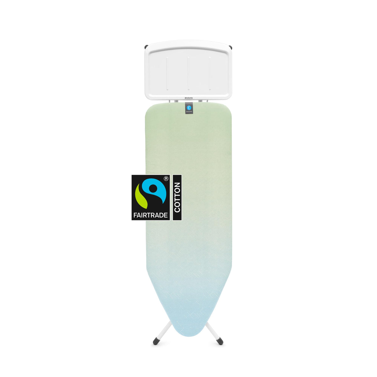 Brabantia XL Comfort Ironing Board with Solid Steam Iron Rest | Large (Size C) | Fairtrade Denim Black Cover | Adjustable Height (27-38"), Easy Fold, Anti-Collapse Lock, Non-Slip Feet