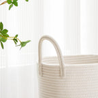 VIPOSCO 72L Tall Woven Laundry Basket Hamper, White