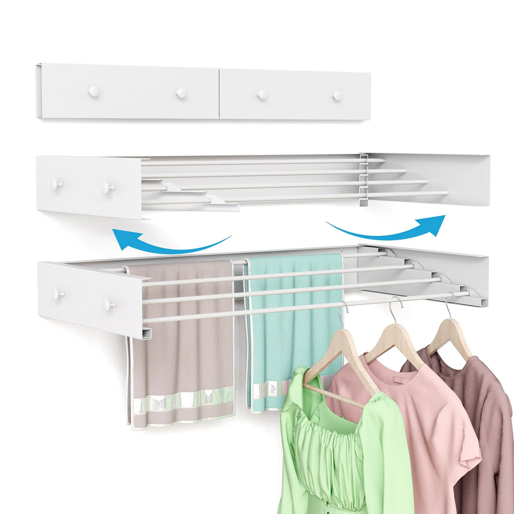 BAKON Wall Mounted Clothes Drying Rack 23.6'',Space Saving for Laundry Room