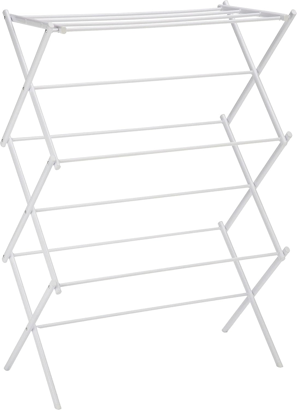 Amazon Basics Foldable Portable Metal Clothes Drying Rack for Indoor Air Drying, Energy Saving, 14.5 x 29.5 x 41.8 inches, Chrome Silver