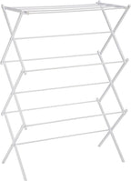 Amazon Basics Foldable Portable Metal Clothes Drying Rack for Indoor Air Drying, Energy Saving, 14.5 x 29.5 x 41.8 inches, Chrome Silver