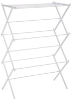Amazon Basics Foldable Portable Metal Clothes Drying Rack for Indoor Air Drying, Energy Saving, 14.5 x 29.5 x 41.8 inches, Chrome Silver