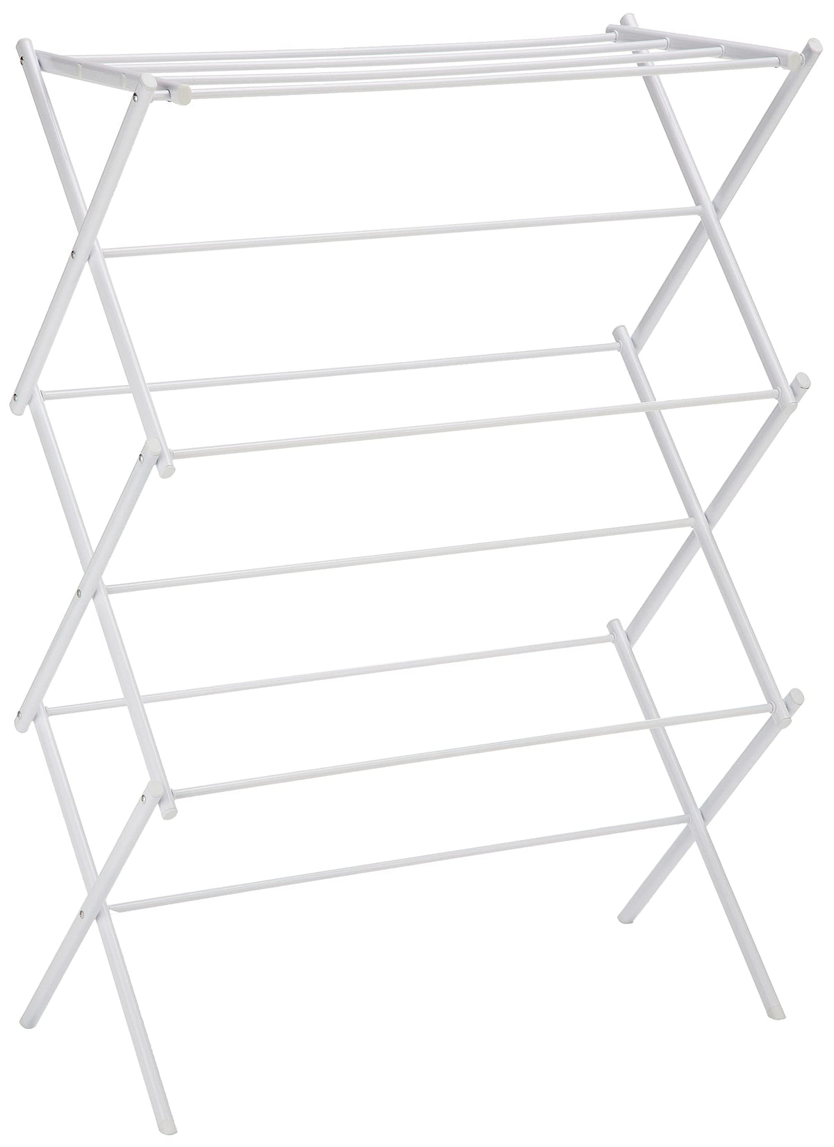 Amazon Basics Foldable Portable Metal Clothes Drying Rack for Indoor Air Drying, Energy Saving, 14.5 x 29.5 x 41.8 inches, Chrome Silver