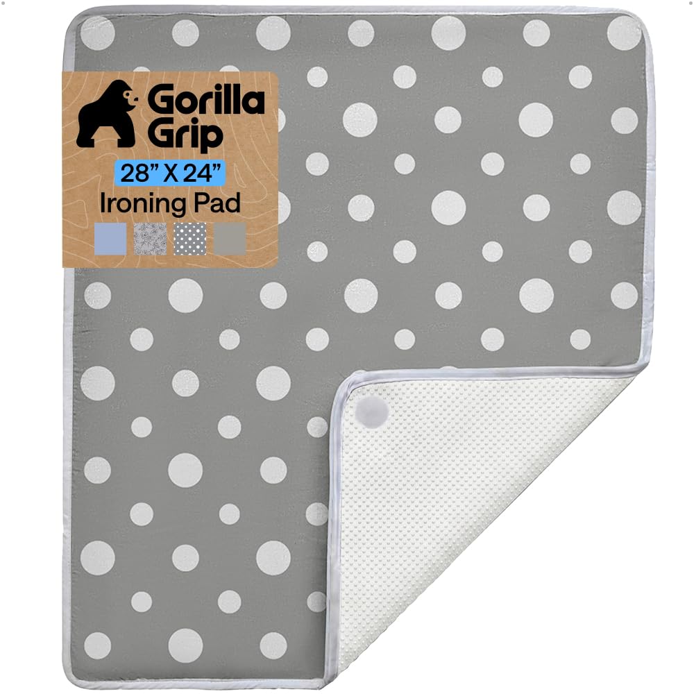 GORILLA GRIP Padded Ironing Board Cover, 15x54 Silver