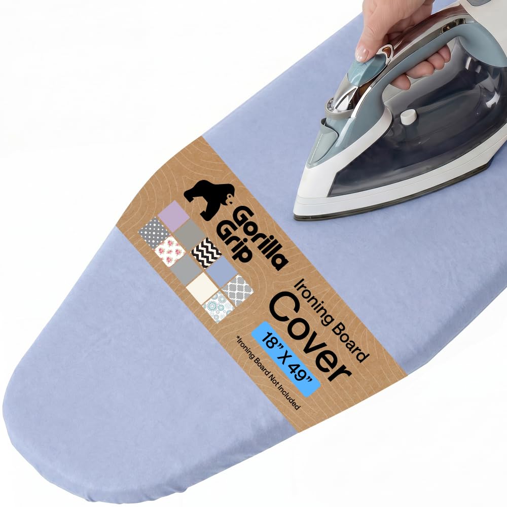 GORILLA GRIP Padded Ironing Board Cover, 15x54 Silver