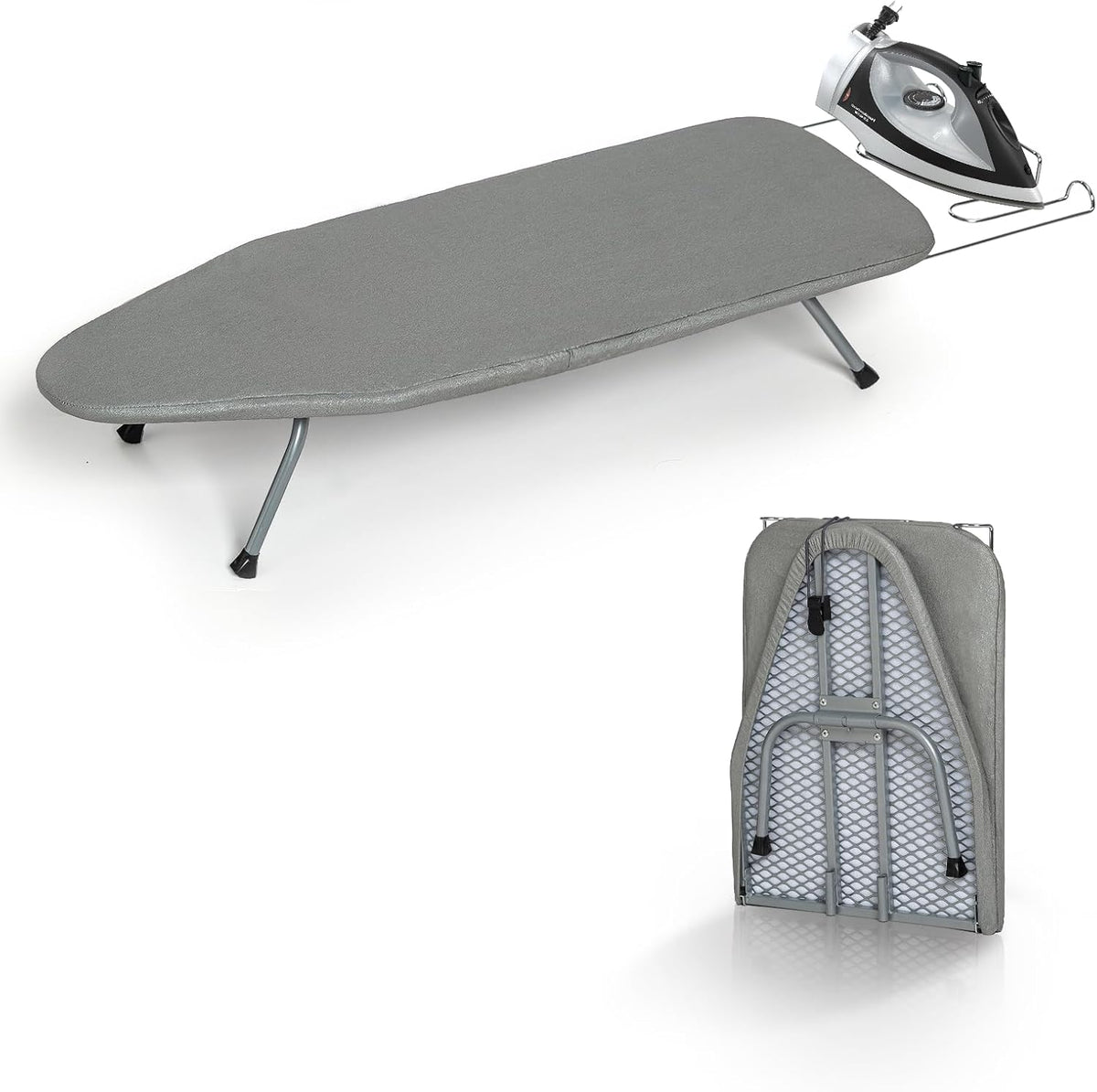 RAINHOL Gray Mini Tabletop Ironing Board 31"x12"