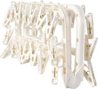 Foshine Foldable Clothes Drying Rack with 32 Drying Clips Wind-Proof Hook