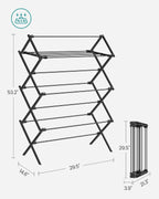 SONGMICS Foldable Clothes Drying Rack, 29.5 x 14.6 x 53.1 Inches