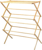 Home IT Wooden Clothes Drying Rack for Laundry - Foldable & Pre-Assembled