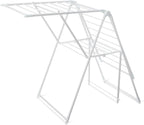 Amazon Basics Foldable Space-Saving 2-Wing Metal Clothes Drying Rack, 61x23.6x39.3 inches, White