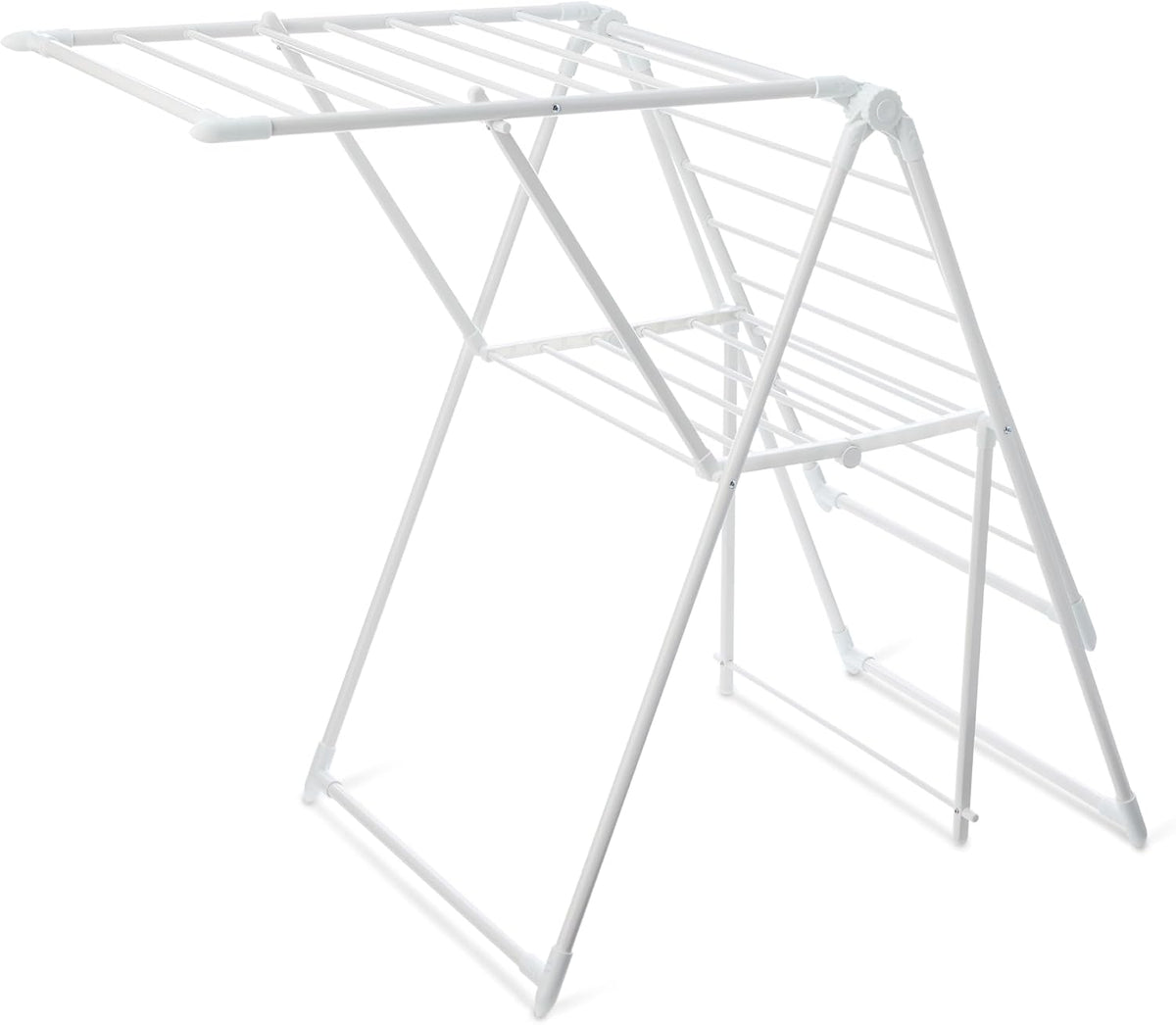 Amazon Basics Foldable Space-Saving 2-Wing Metal Clothes Drying Rack, 61x23.6x39.3 inches, White
