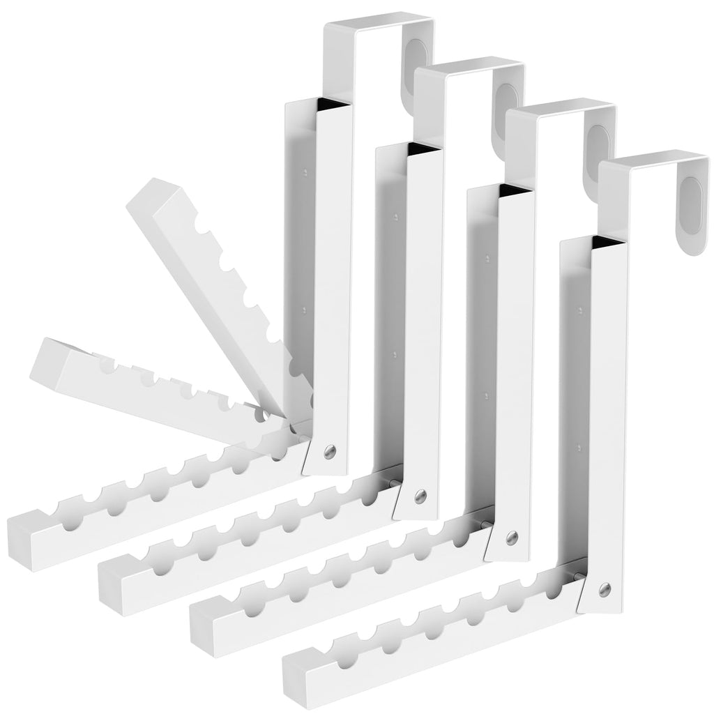 2 Pack Over The Door Hanger, Folding Over The Door Drying Rack, Over The Door Hooks, Door Hanger for Clothing, Over The Door Clothes Hanger,Portable Compact Clothes Drying Rack,White