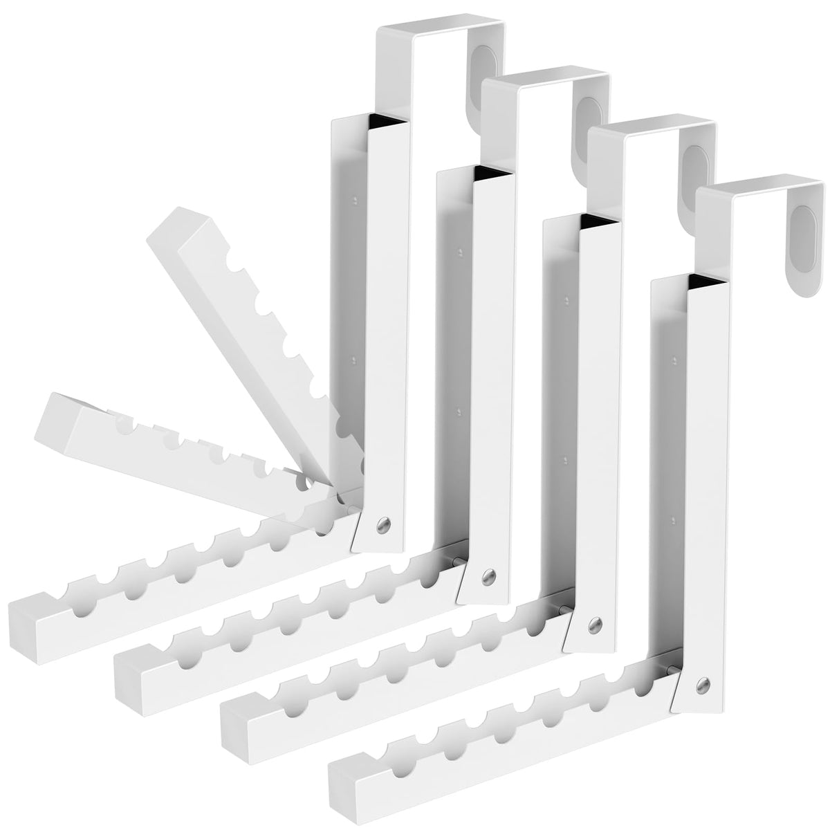 2 Pack Over The Door Hanger, Folding Over The Door Drying Rack, Over The Door Hooks, Door Hanger for Clothing, Over The Door Clothes Hanger,Portable Compact Clothes Drying Rack,White